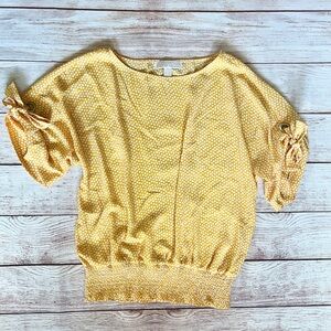 Michael Kors Yellow Blouse with Bow Sleeves